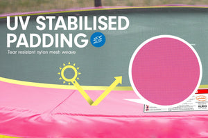 Classic Trampoline - 6ft | Outdoor Round, Safety Enclosure - Pink