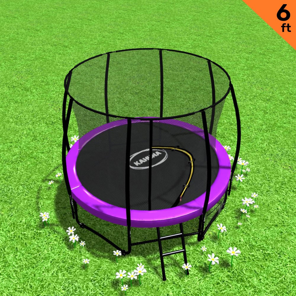 Classic Trampoline - 6ft | Round Outdoor, Free Safety Net, Spring Pad Cover, Mat - Purple