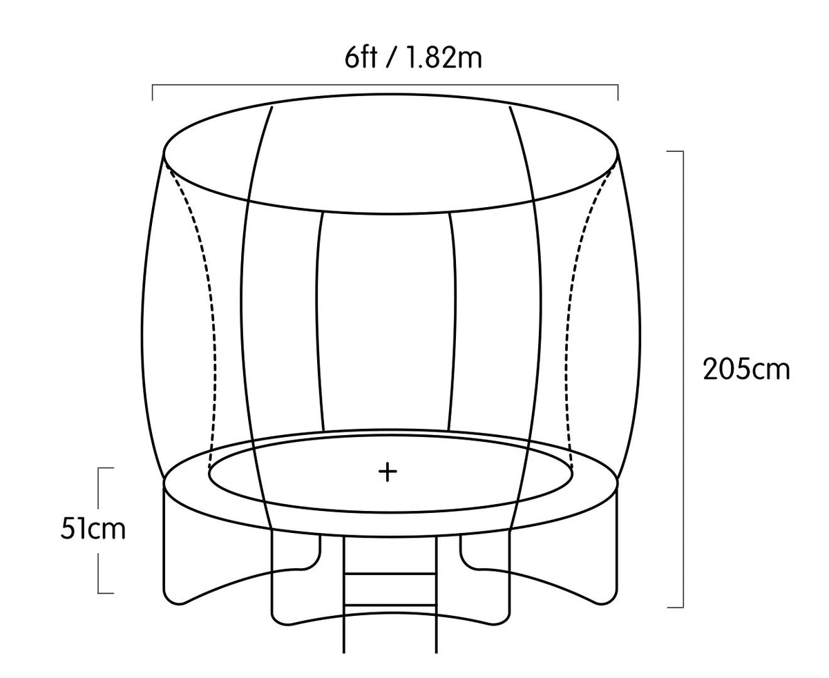 Classic Trampoline - 6ft | Round Outdoor, Free Safety Net, Spring Pad Cover, Mat - Purple