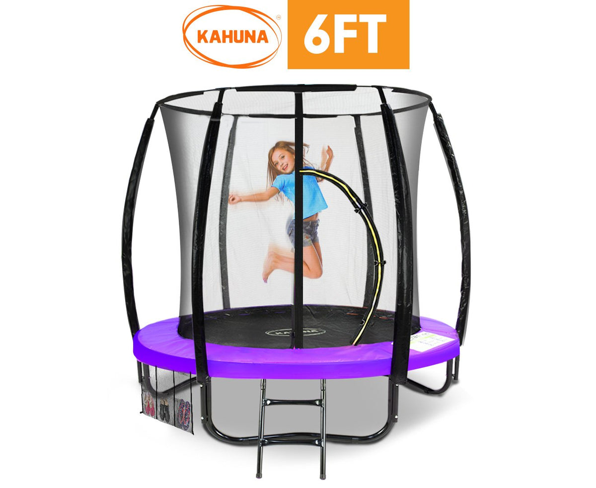 Classic Trampoline - 6ft | Round Outdoor, Free Safety Net, Spring Pad Cover, Mat - Purple