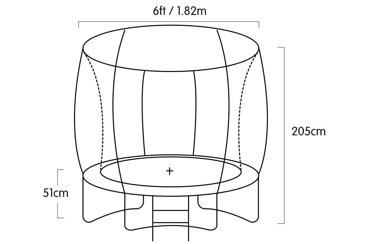 6ft Trampoline - Round | Free Pad Cover, Spring Mat, Net, Safety Net Enclosure - Rainbow