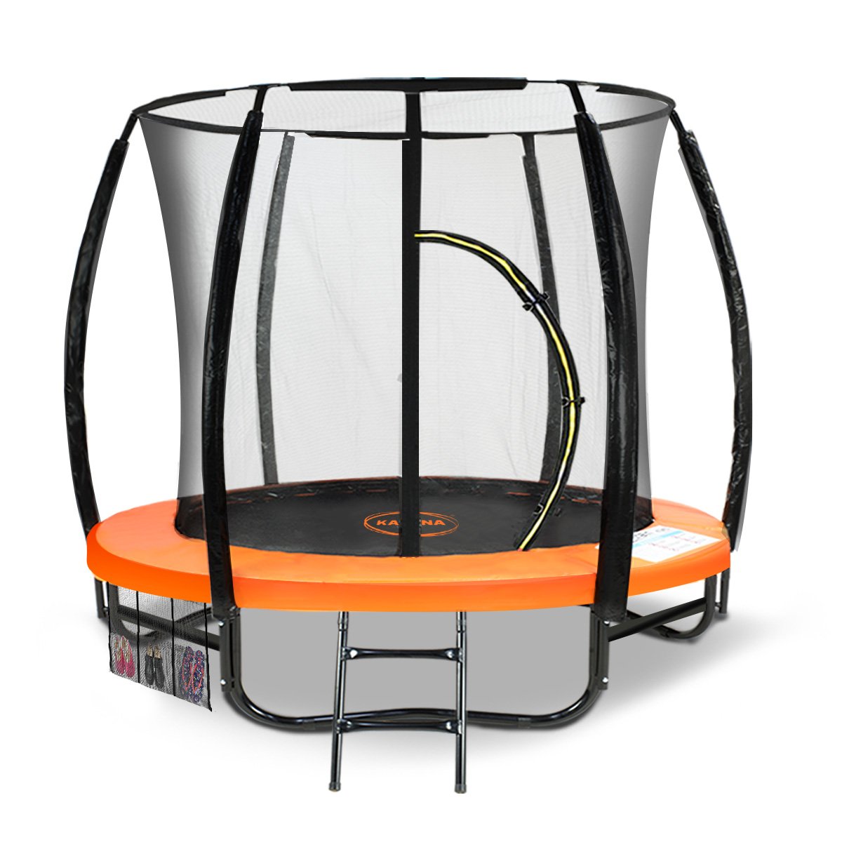 8ft Trampoline With Spring Mat Pad Net Outdoor | Orange