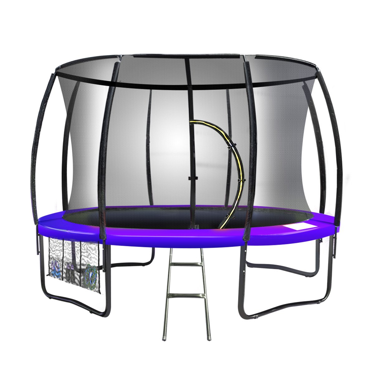 Kahuna Trampoline | Free Ladder | Spring Mat | Net Safety Pad Cover | Round Enclosure | Purple | 8ft