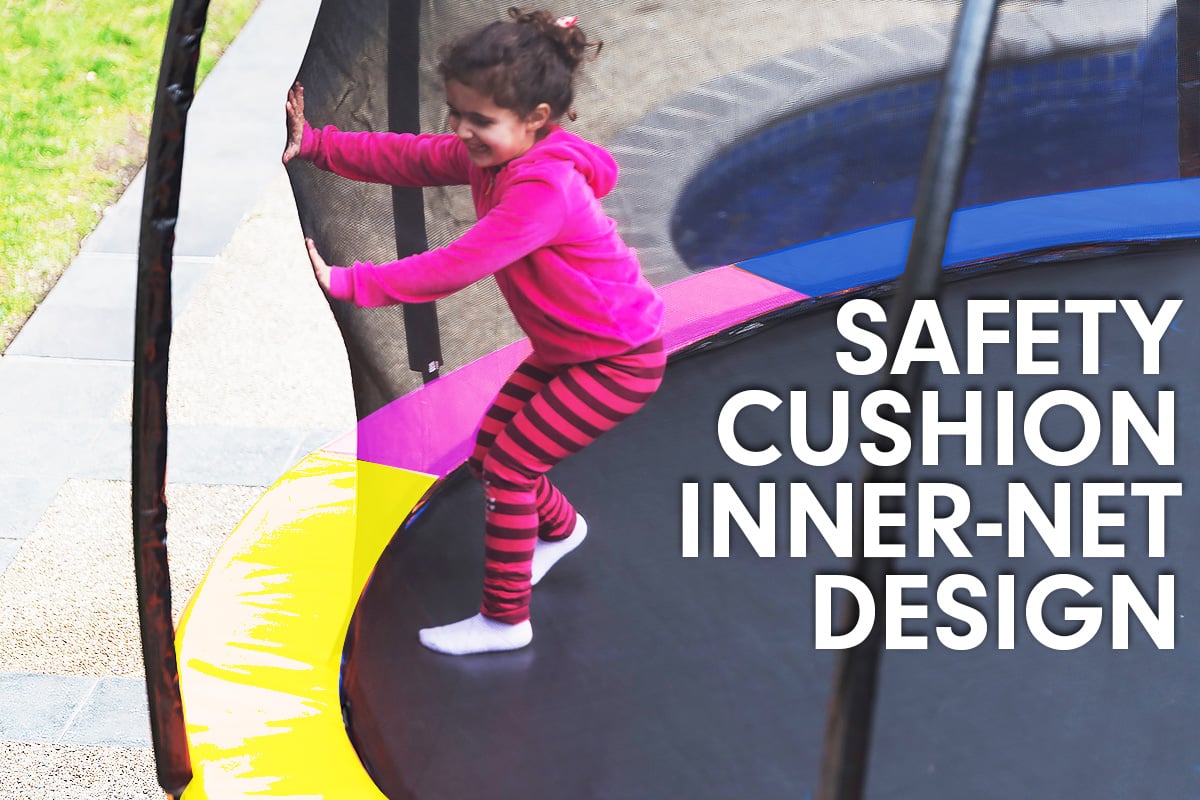 Outdoor Trampoline - 10ft | Safety Enclosure, Pad, Mat, Ladder - Rainbow