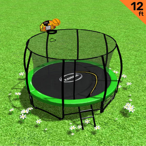 Outdoor Trampoline for Kids and Children - 12ft | Safety Enclosure, Pad, Mat