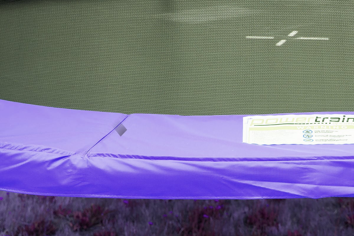 12ft Trampoline with Free Ladder, Spring Mat, Net, Safety Pad Cover, and Round Enclosure - Purple