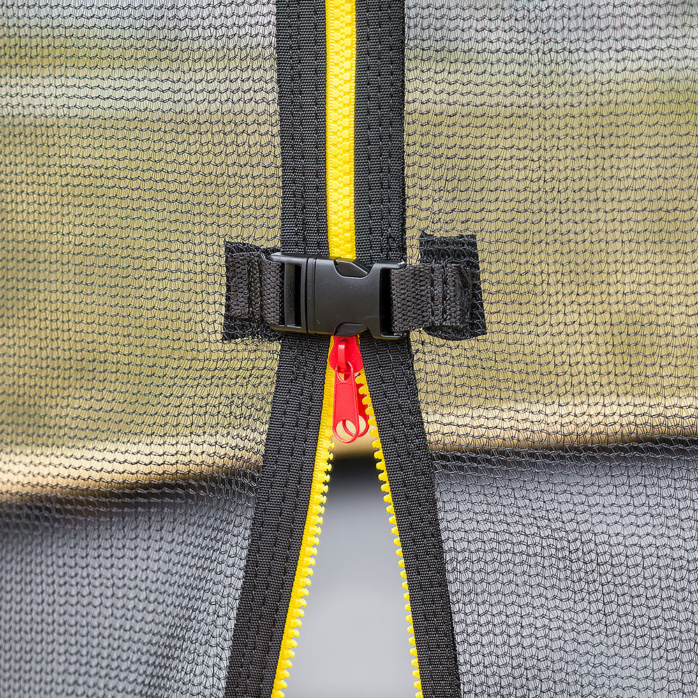 12ft Trampoline with Free Ladder, Spring Mat, Net, Safety Pad Cover, and Round Enclosure - Rainbow