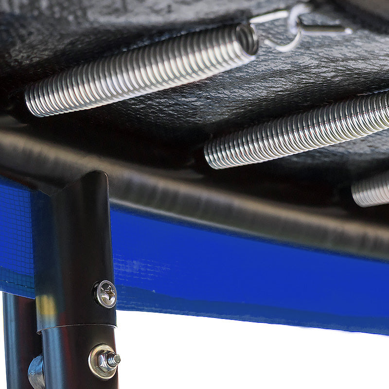 14ft Outdoor Trampoline for Kids with Safety Enclosure, Pad, Mat, Ladder, and Basketball Hoop Set - Blue