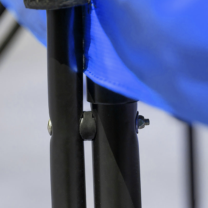 14ft Outdoor Trampoline for Kids with Safety Enclosure, Pad, Mat, Ladder, and Basketball Hoop Set - Blue