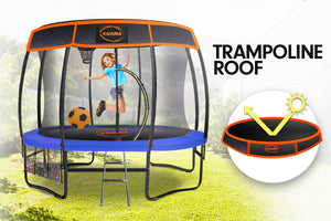Trampoline - 16ft | Free Ladder, Spring Mat, Net, Safety Pad Cover, Round Enclosure - Blue