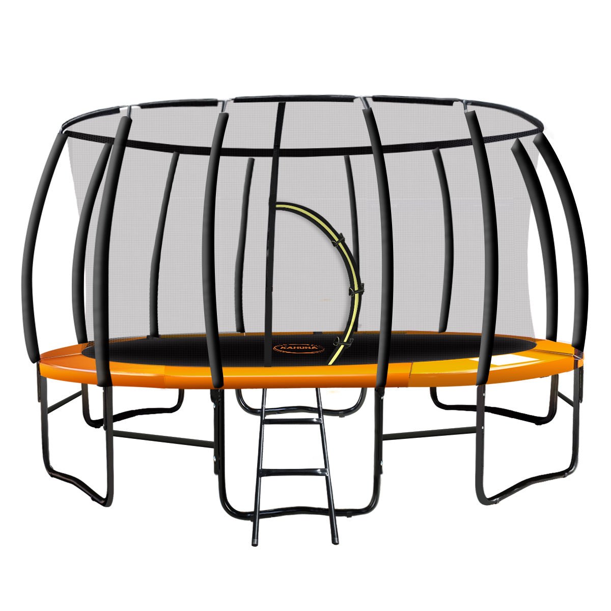 16ft Trampoline Safety Set: Ladder, Spring Mat, Net, Pad Cover - Orange
