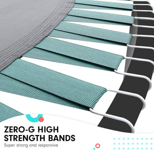 10ft Trampoline Twister | Springless Safety Net Pad Mat with Basketball Set | Orange