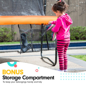 Twister 14ft Springless Trampoline | Outdoor Kids Safety Net Pad Mat with Basketball Set