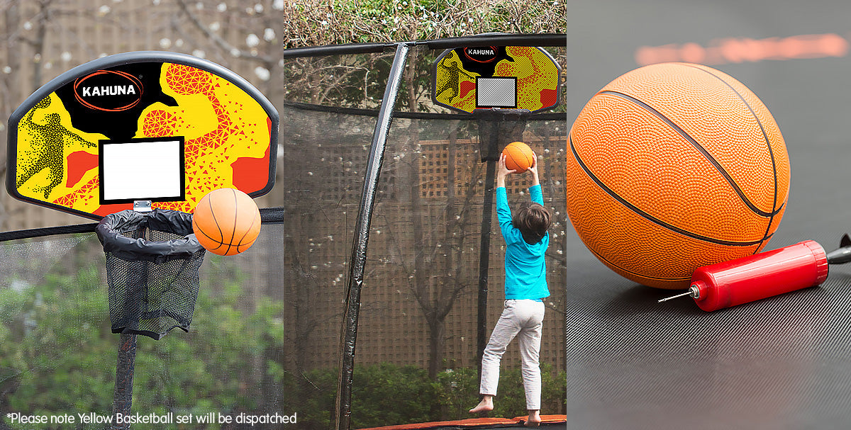 Trampoline Basketball Ring Set - Mini Ball and Pump Included