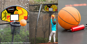 Trampoline Basketball Ring Set - Mini Ball and Pump Included