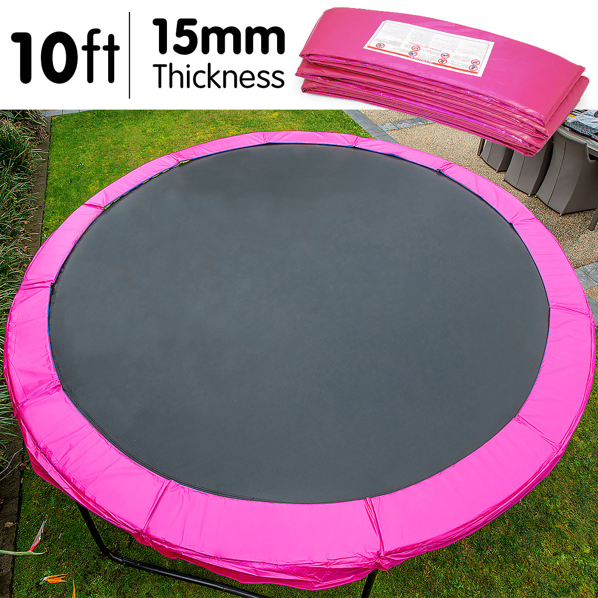 Kahuna 10ft Trampoline Replacement Pad | Round - Pink