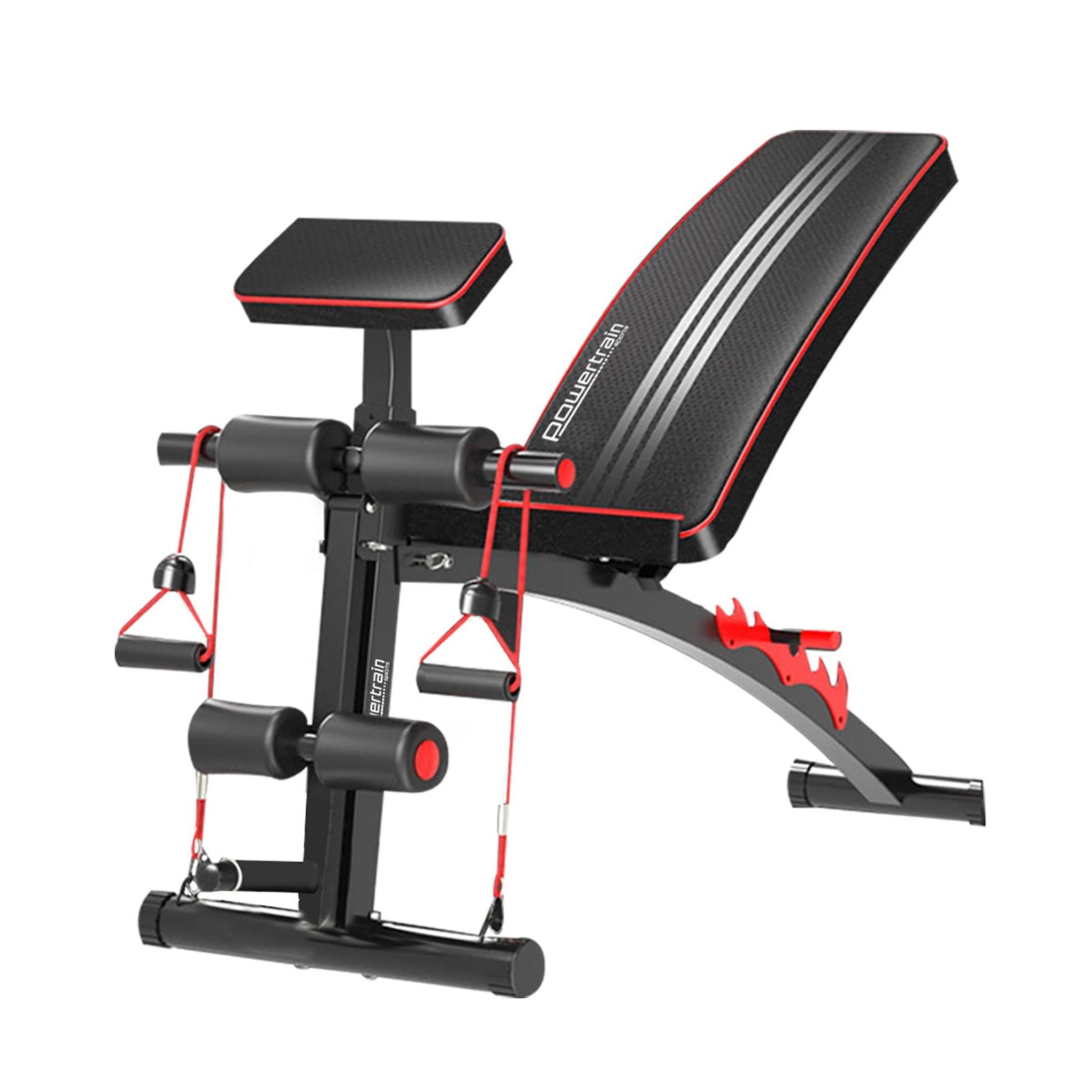 Adjustable FID Home Gym Bench with Preacher Curl Pad | Powertrain