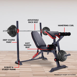 Powertrain Adjustable Weight Bench Home Gym Bench Press | 301