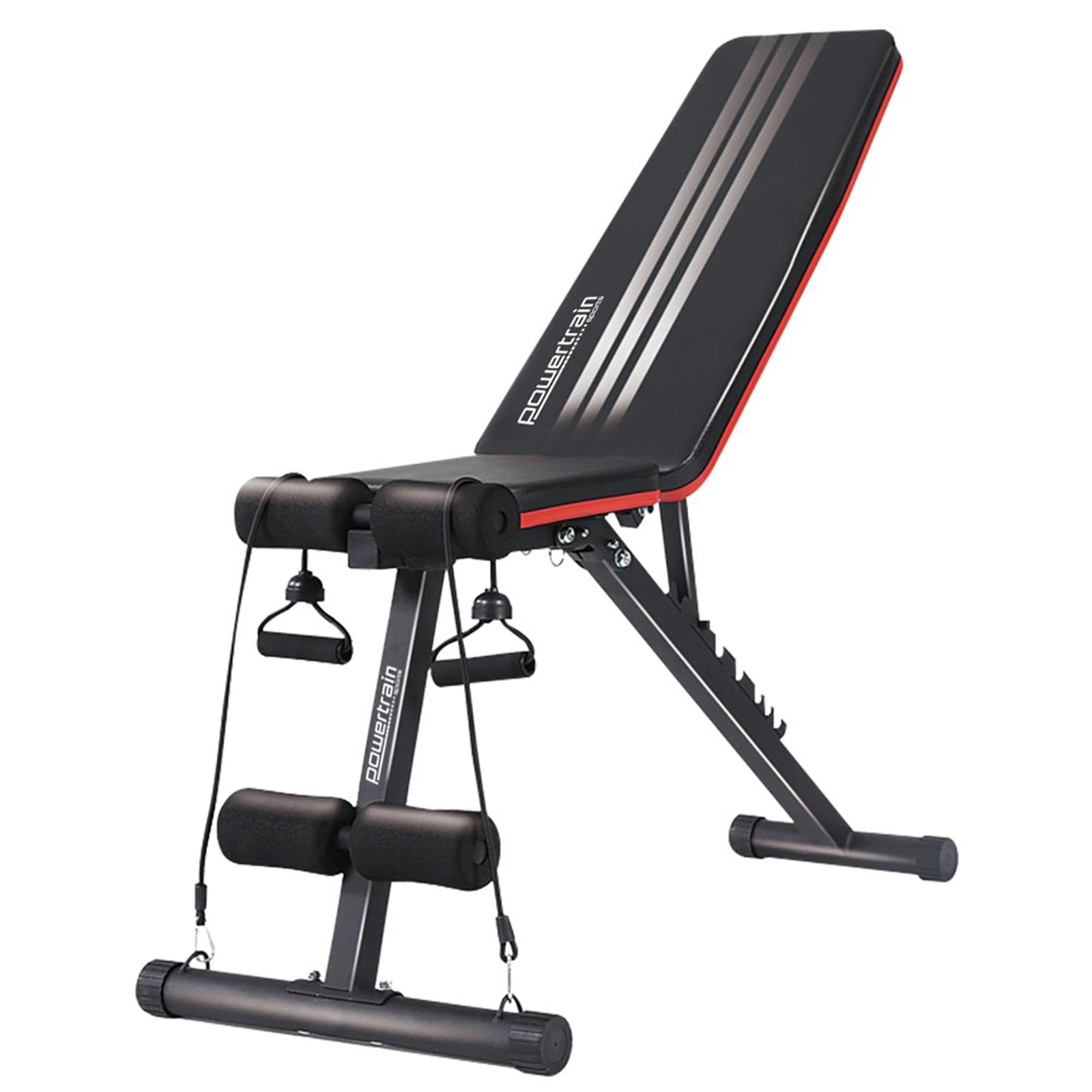 Powertrain Adjustable Incline Decline Exercise Bench | Resistance Bands