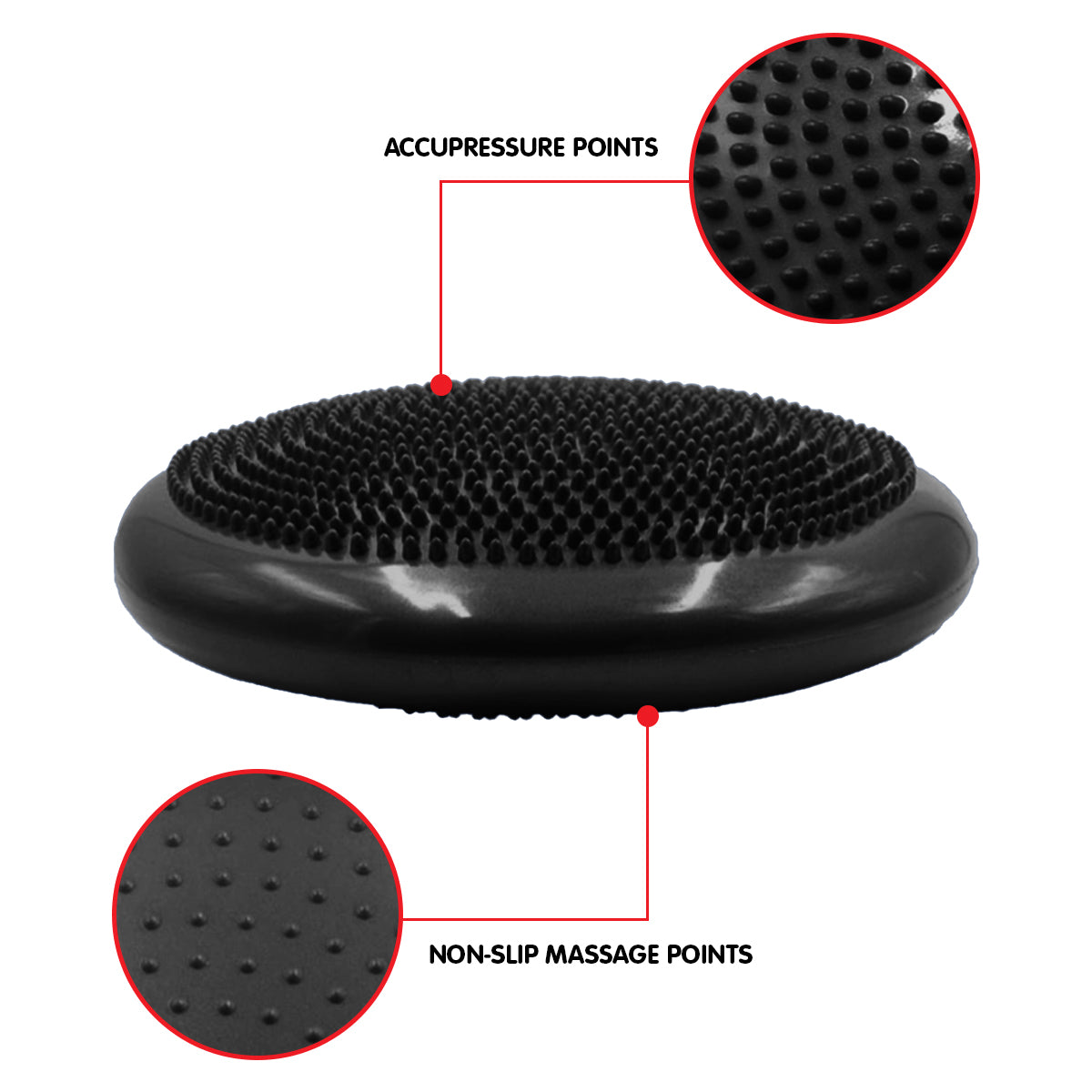 Powertrain Yoga Stability Disc | Home Gym Pilates Balance Trainer | Black