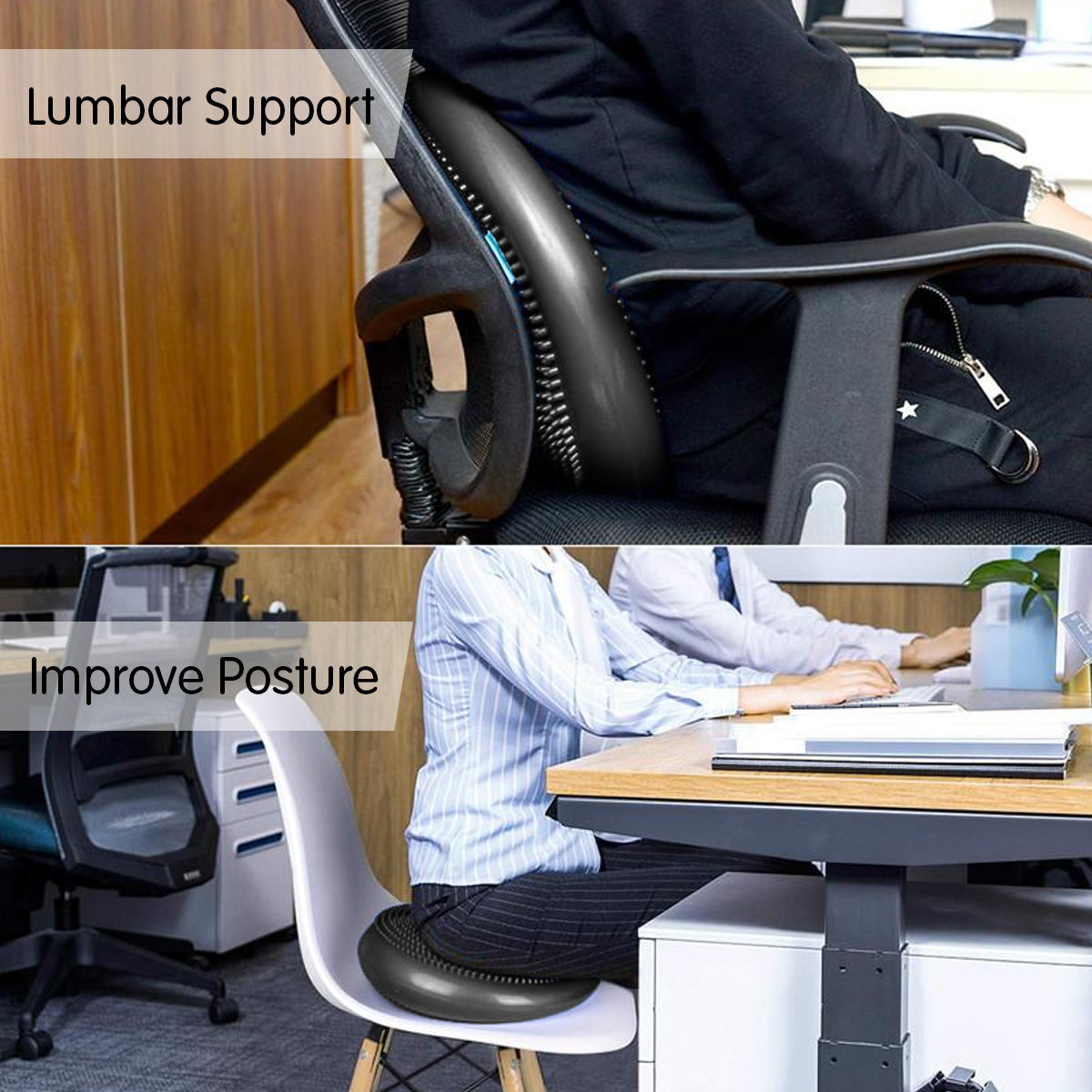 Powertrain Yoga Stability Disc | Home Gym Pilates Balance Trainer | Black