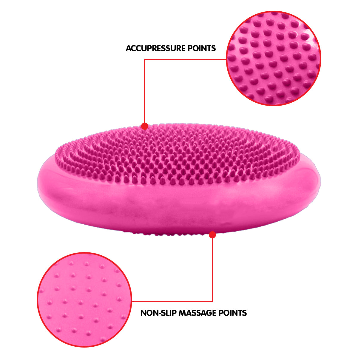 Yoga Stability Disc | Home Gym Pilates Balance Trainer - Pink
