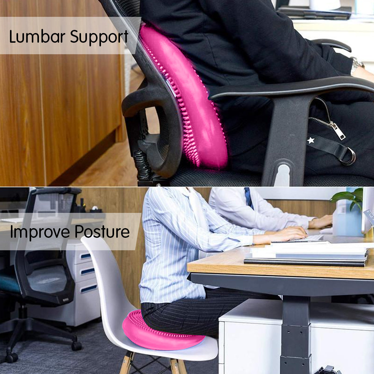 Yoga Stability Disc | Home Gym Pilates Balance Trainer - Pink