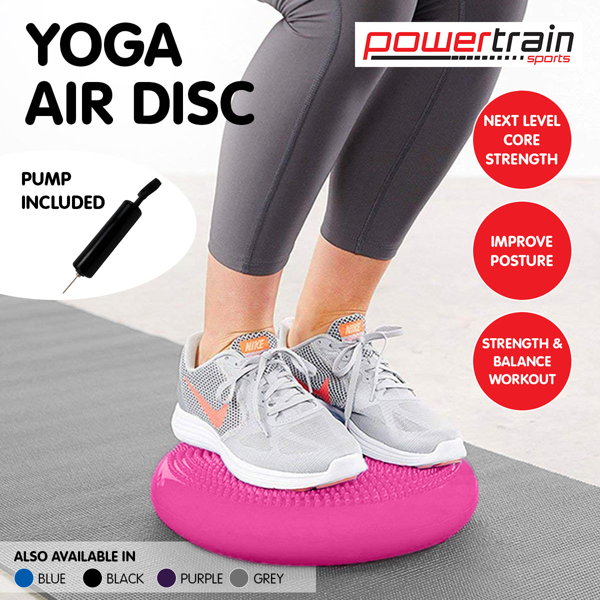 Yoga Stability Disc | Home Gym Pilates Balance Trainer - Pink