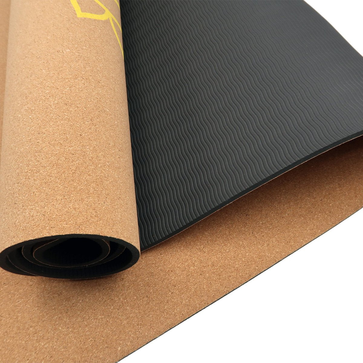 Cork Yoga Mat with Carry Straps | Home Gym Pilates - Chakras