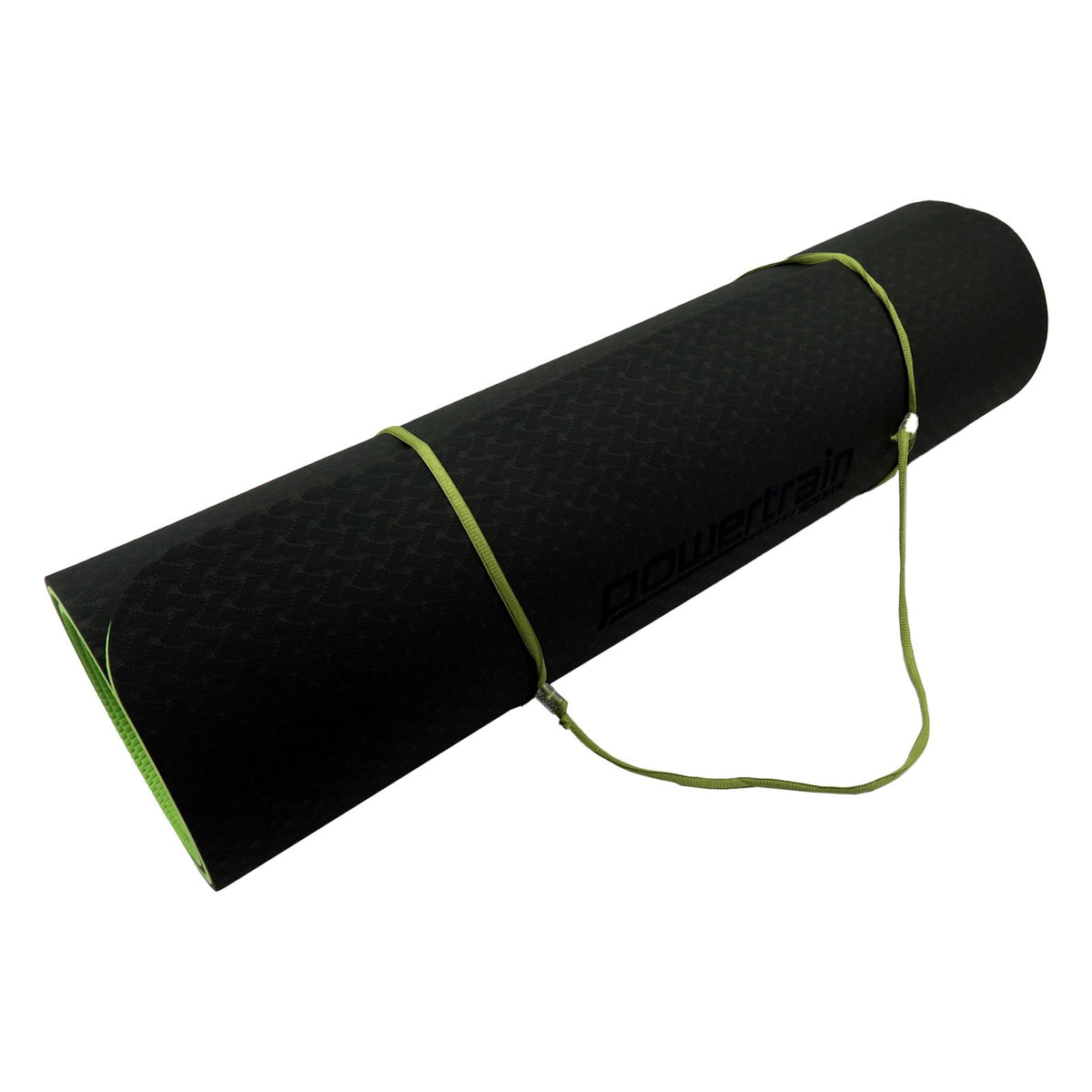Eco-Friendly TPE Pilates Exercise Yoga Mat | 8mm | Black Green | Powertrain