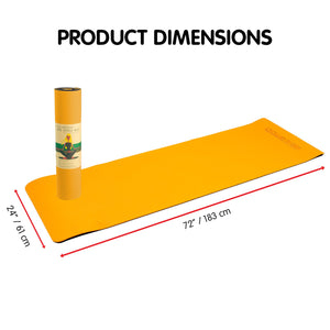 Eco-friendly Dual Layer 8mm Yoga Mat | Orange | Non-slip Surface and Carry Strap