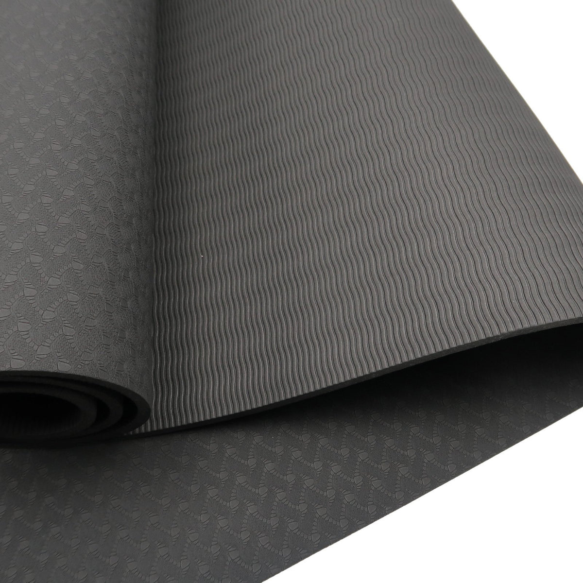 Eco-friendly Dual Layer 6mm Yoga Mat | Midnight | Non-slip Surface and Carry Strap