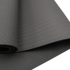 Eco-friendly Dual Layer 6mm Yoga Mat | Midnight | Non-slip Surface and Carry Strap