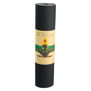 Eco-friendly Dual Layer 6mm Yoga Mat | Midnight | Non-slip Surface and Carry Strap