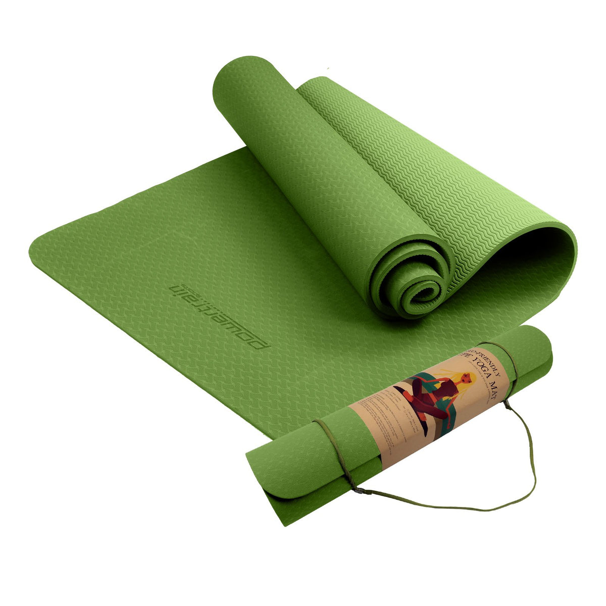 Eco-friendly Dual Layer 6mm Yoga Mat | Olive | Non-slip Surface