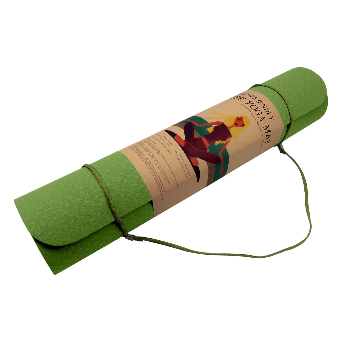 Eco-friendly Dual Layer 6mm Yoga Mat | Olive | Non-slip Surface