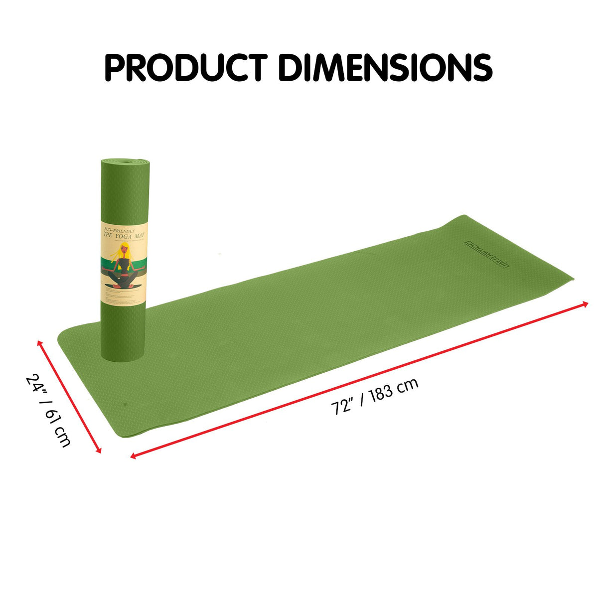 Eco-friendly Dual Layer 6mm Yoga Mat | Olive | Non-slip Surface
