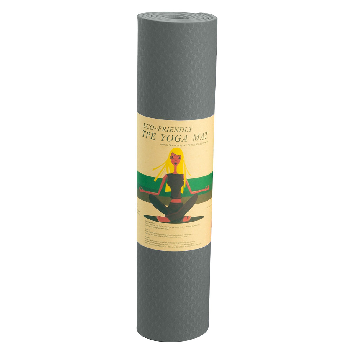 Eco-friendly Dual Layer 6mm Yoga Mat - Slate Grey, Non-slip Surface and Carry Strap for Comfort and Portability by Powertrain