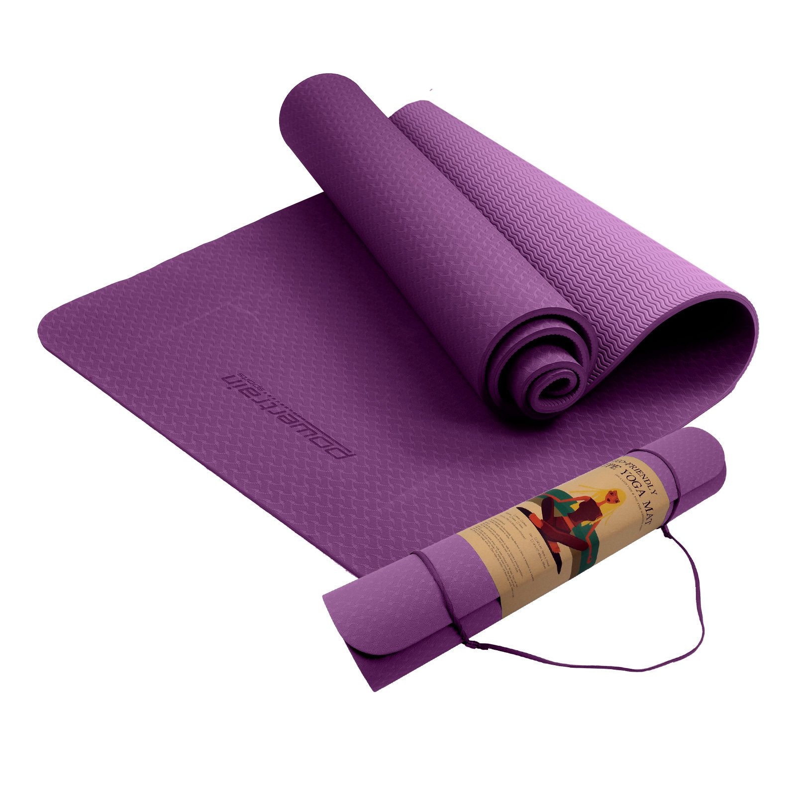 Eco-friendly Dual Layer 6mm Yoga Mat | Royal Purple | Non-slip Surface & Carry Strap