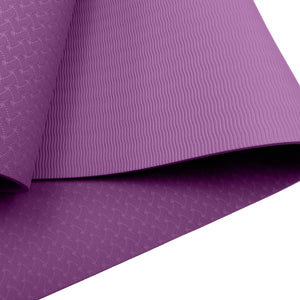 Eco-friendly Dual Layer 6mm Yoga Mat | Royal Purple | Non-slip Surface & Carry Strap