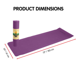 Eco-friendly Dual Layer 6mm Yoga Mat | Royal Purple | Non-slip Surface & Carry Strap