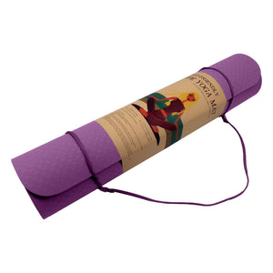 Eco-friendly Dual Layer 6mm Yoga Mat | Royal Purple | Non-slip Surface & Carry Strap