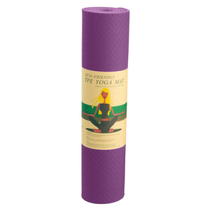 Eco-friendly Dual Layer 6mm Yoga Mat | Royal Purple | Non-slip Surface & Carry Strap