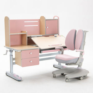 Height Adjustable Children's Study Desk Chair Set | 120cm | Blue-Pink | AU