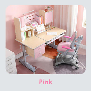 Height Adjustable Children's Study Desk Chair Set | 120cm | Blue-Pink | AU