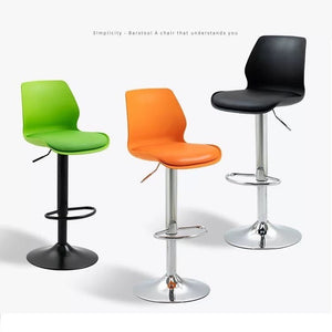 Bar Stools Kitchen Bar Stool Leather Barstools Swivel Gas Lift Counter Chairs x2 BS8404 Black