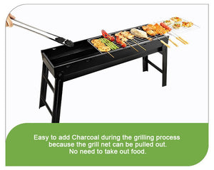 Foldable Portable BBQ Charcoal Grill | Barbecue Camping Hibachi Picnic