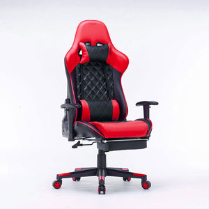 Gaming Chair Ergono Black Redmic Racing Chair (165° Reclining, 3D Armrest, Footrest)