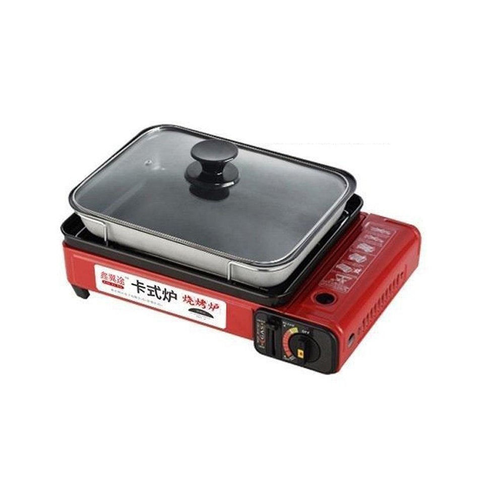 3300W Portable Camping Dual Fuel Stove, Butane & Propane Compatibility,  Piezo Electric Ignition Single Burner, Automatic Tank Ejection Overpressure