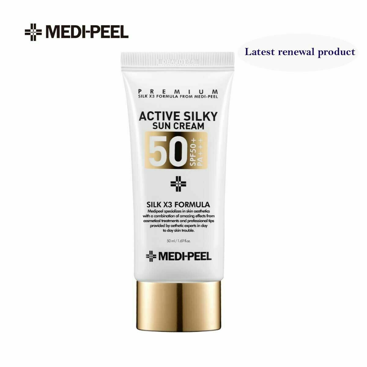 Medi-peel Premium Active Silky Sun Cream | 50ml SPF50+ PA+++ | Peptide Waterproof